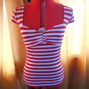 Sourpuss Striped Sweetheart Top